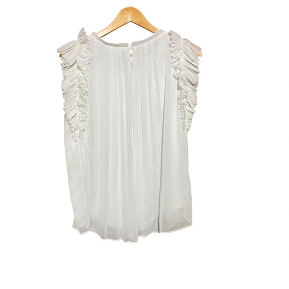 White House Black Market Micro Pleated Shell Tank In ERUC Size Medium - Picture 4 of 10